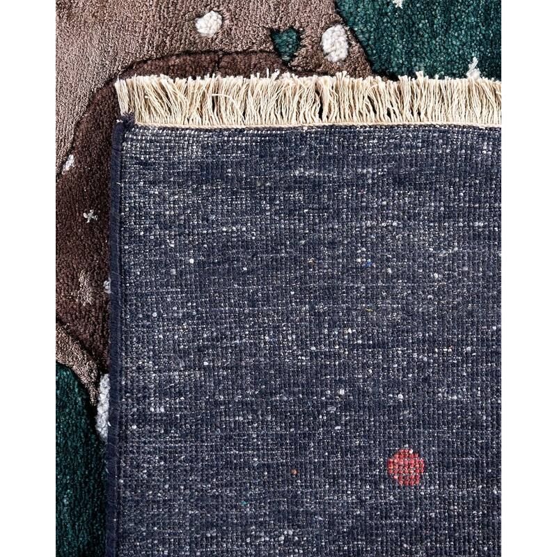 Ikat One-of-a-Kind Hand-Knotted Area Rug, Gray - 8' 0" x 9' 10"