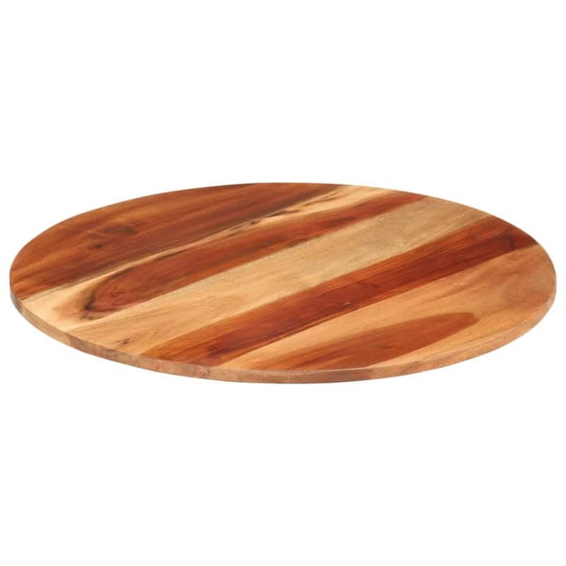 vidaXL Table Top Multicolor Solid Acacia wood 23.6 in diameter Durable - 23.6 x 23.6 x 0.6 in