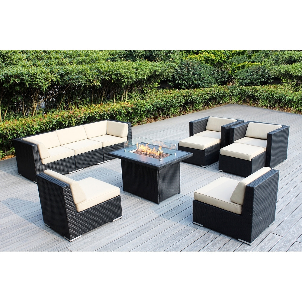 10 piece rattan best sale cube garden furniture
