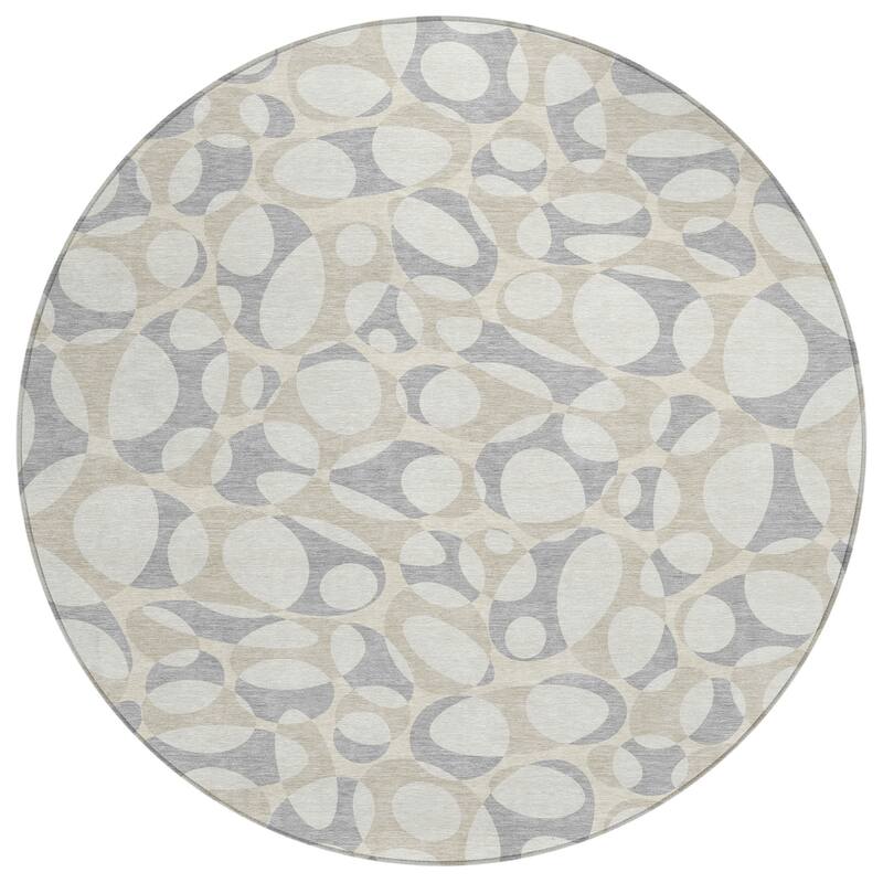 Machine Washable Indoor/ Outdoor Contemporary Saline Chantille Rug