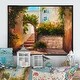 preview thumbnail 6 of 6, Designart "Colorful Flowers In Mediterranean House IV" French Country Framed Canvas Wall Art 12 in. wide x 8 in. high - Black