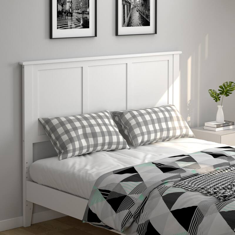 Costway Full Wood Headboard Flat Panel Pre-drilled Holes Height