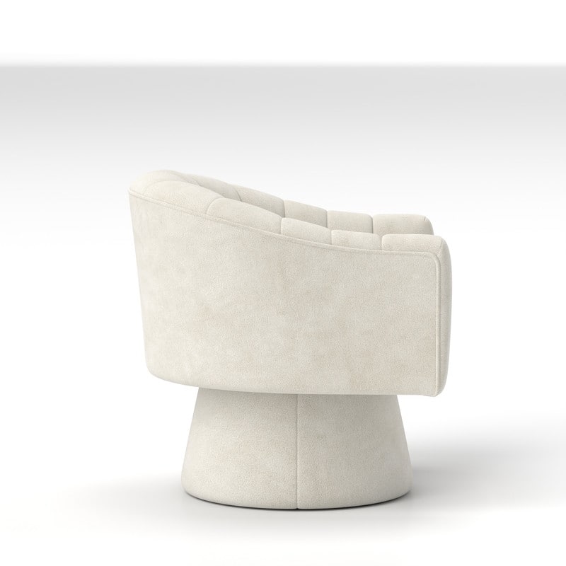 SEYNAR Modern Glam Velvet Upholstered Round Swivel Accent Arm Barrel Chair for Living Room