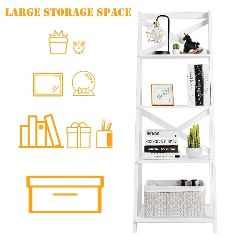 4-Tier Wood Display Storage Bookshelf - 20.0" x 18.1" x 56.3" (L x W x H)