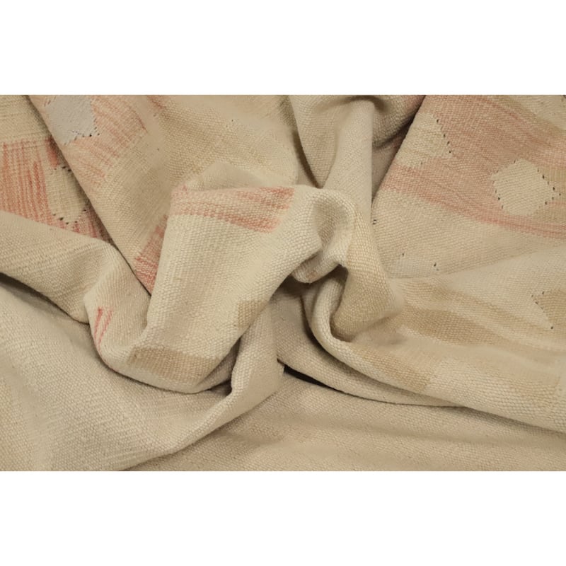 Hand Woven Oriental 100% Wool Carpet Southwestern Tribal Beige & Ivories Kilim Area Rug - 11' 11'' X 9' 0''