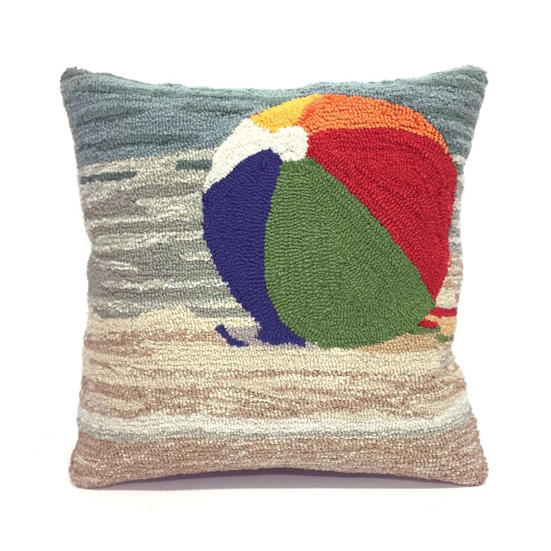 Liora Manne Frontporch Life's A Beach Indoor/Outdoor Pillow Sand 18" Square