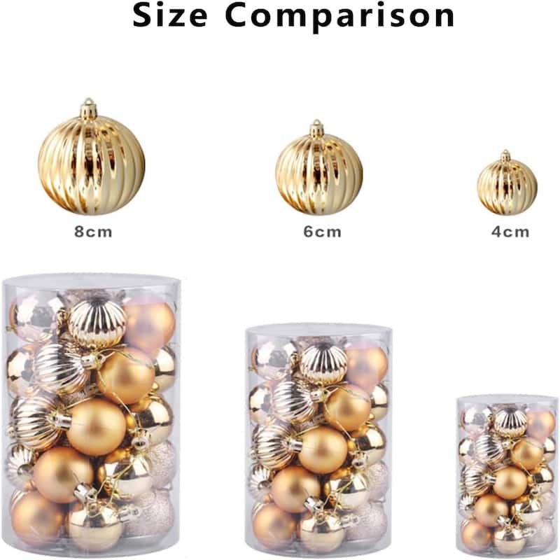 34 Pieces Shatterproof Christmas Ornaments Set Christmas Decorations 1.57 Inch Christmas Balls - N/A