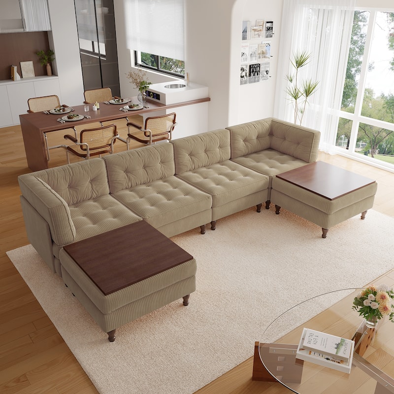 Madison Oversized Upholstered Corduroy Modular Sectional Sofa
