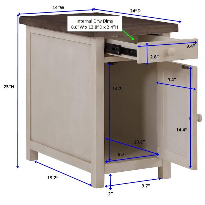 Belsey Side Table with drawer and storage