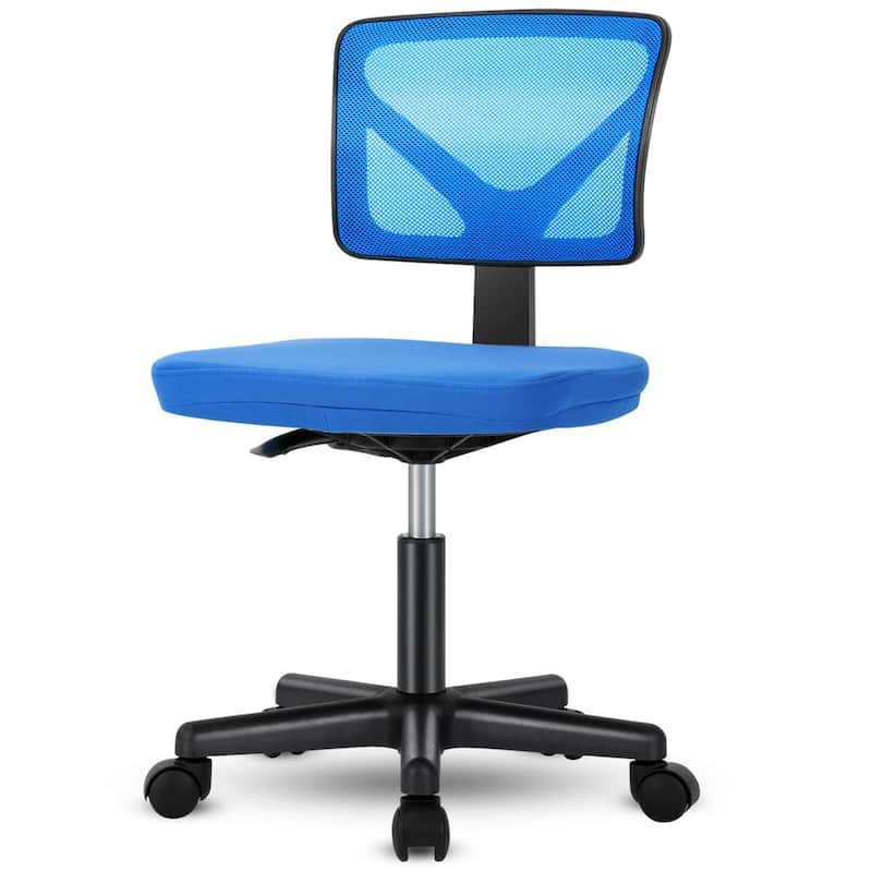 Child Armless Mesh Office Chair, Office Computer Desk Chair, Rolling Work Swivel Chairs for Home, Study, Student, Adults