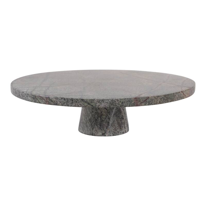 Stone Tray Plate Pedestal Base Modern for Home Office - 3" Green - 12" x 12" x 3.5"