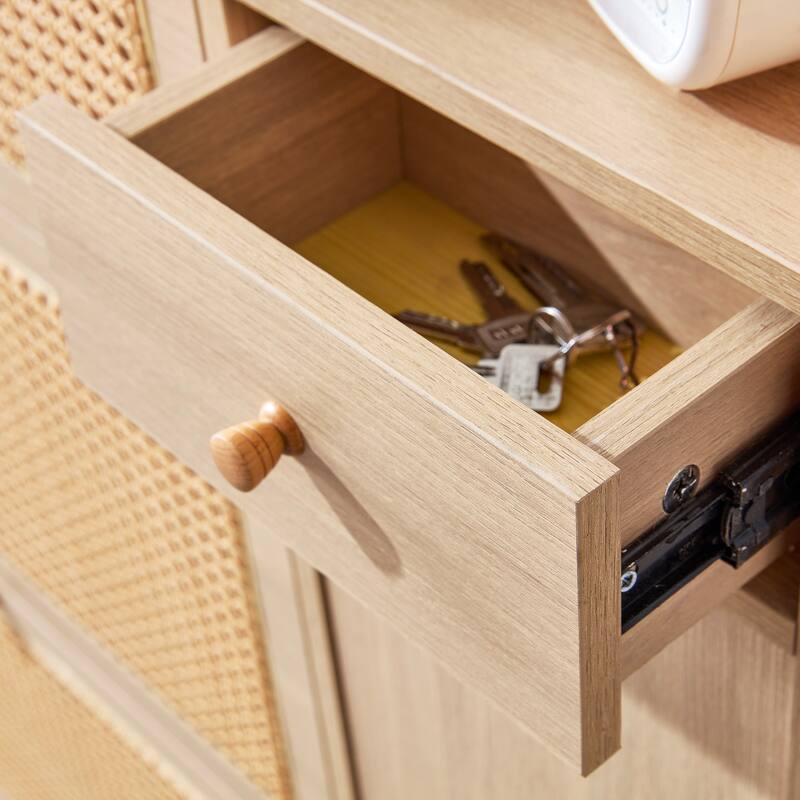 Rattan Shoe Storage Cabinet
