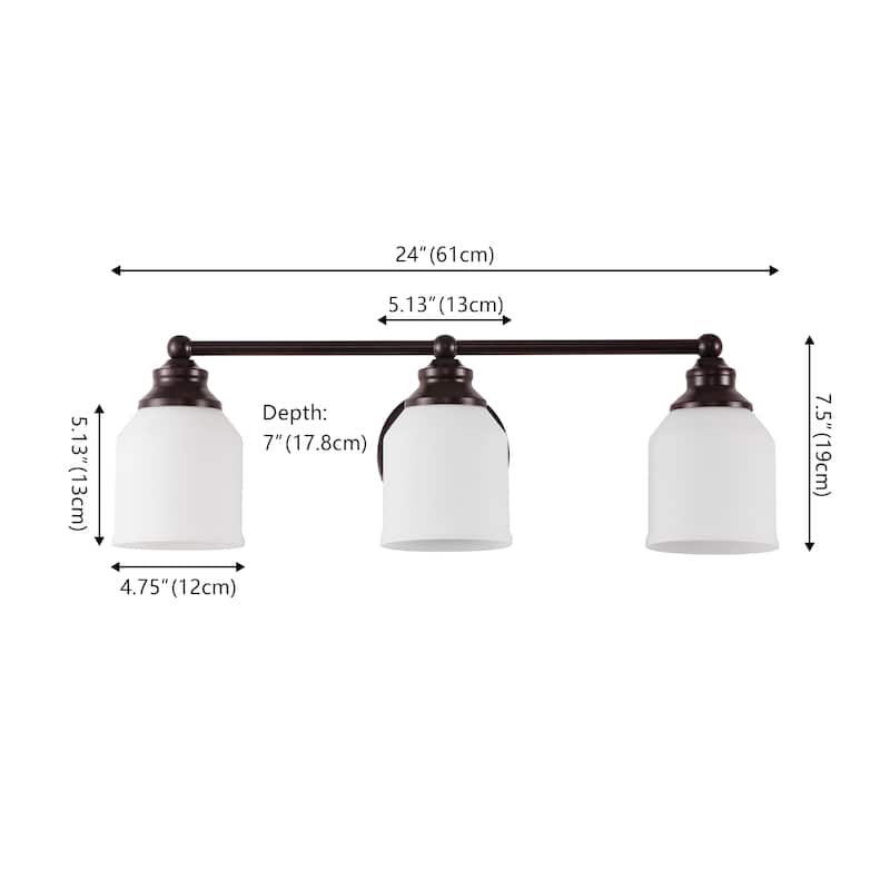 JONATHAN Y Jayne Iron/Frosted Glass LED Vanity Light
