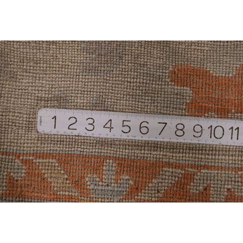 Blue Oushak Turkish Area Rug Handmade Vegetable Dye Wool Carpet - 6'1" x 11'6"