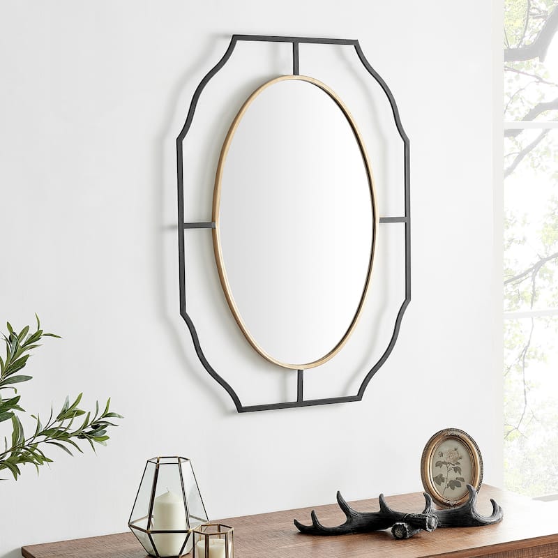 FirsTime & Co. Black and Gold Ramona Mirror, Metal - Black