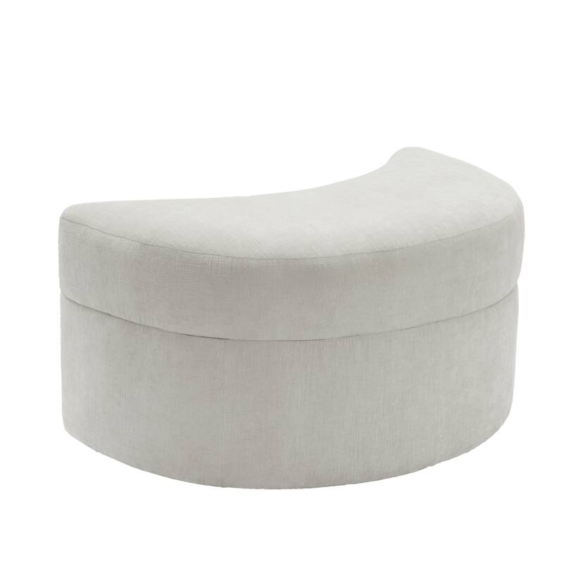Oversized Upholstered Swivel Barrel Chairs with Storage Ottoman
