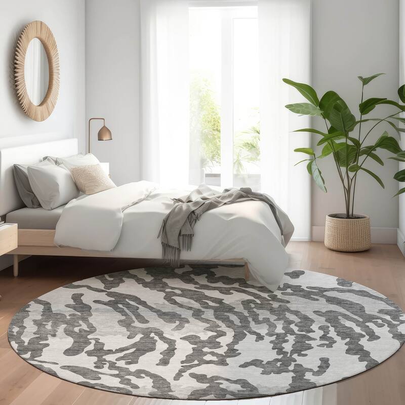 Premium Washable Super Soft Modern Tiger Mayfield Rug - Gray - 8' x 8'