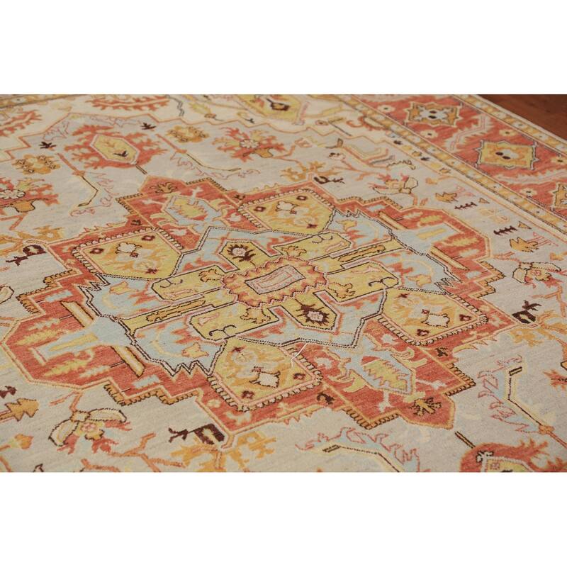 Heriz Serapi Vegetable Dye Area Rug Handmade Wool Carpet - 8'0"x 10'2"