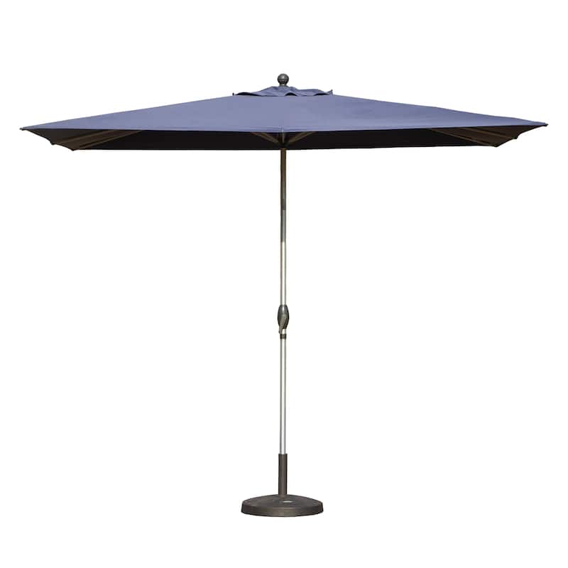 Rectangle Patio Umbrella with Crank Lift and Tilt Function, (Base not included) - Navy Blue