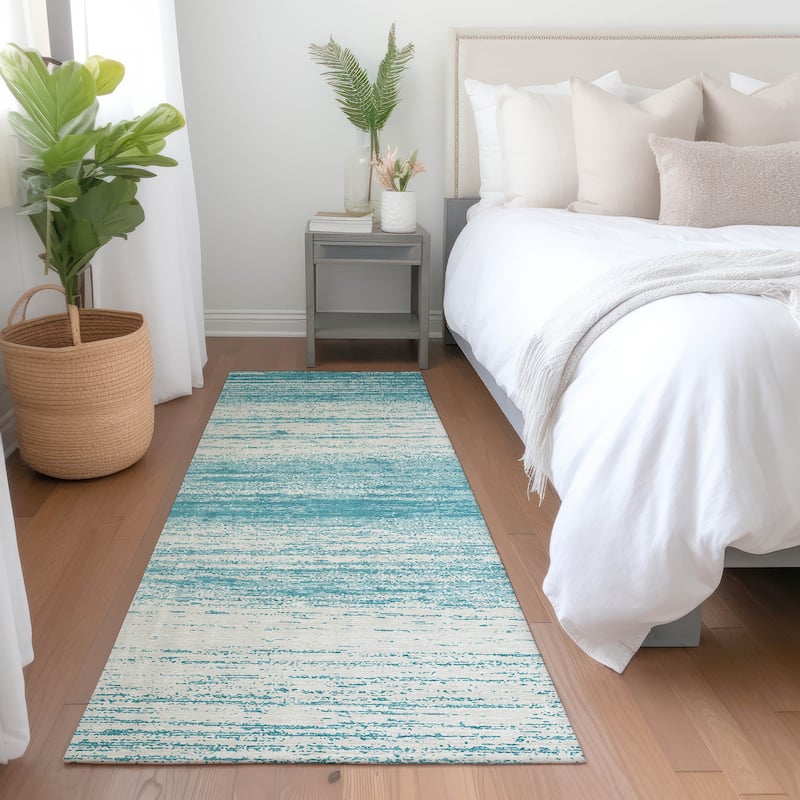 Machine Washable Indoor/ Outdoor Chantille Ombre Stripes Rug