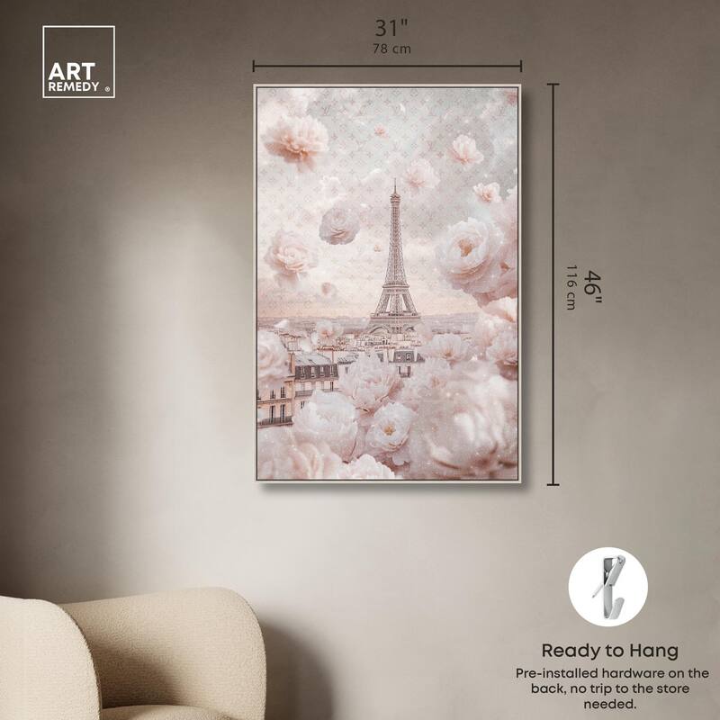 Raining Petals in Paris Canvas by Art Remedy