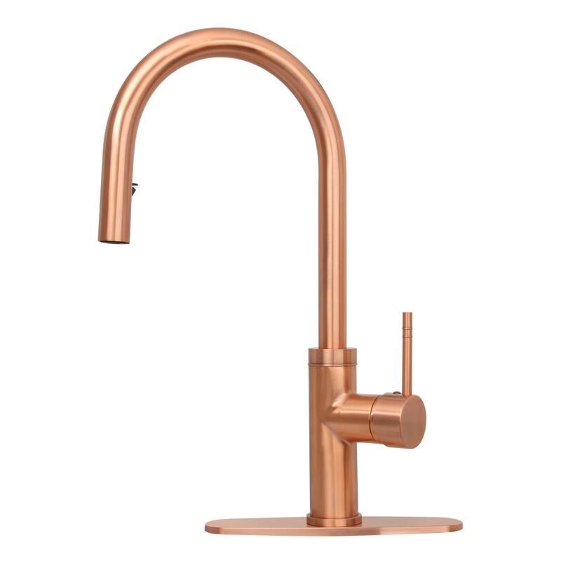 One-Handle Pull-Down Kitchen Faucet with Deck Plate