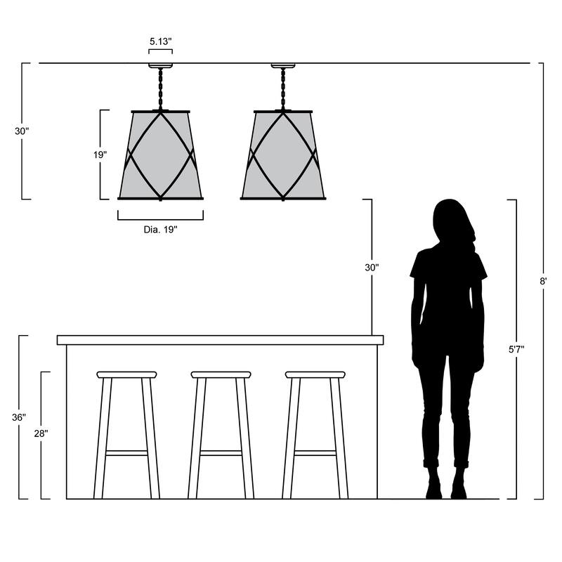 Silas 19" 3-Light Rustic Farmhouse Iron LED Pendant, Oil Rubbed Bronze by JONATHAN Y - 3 Light