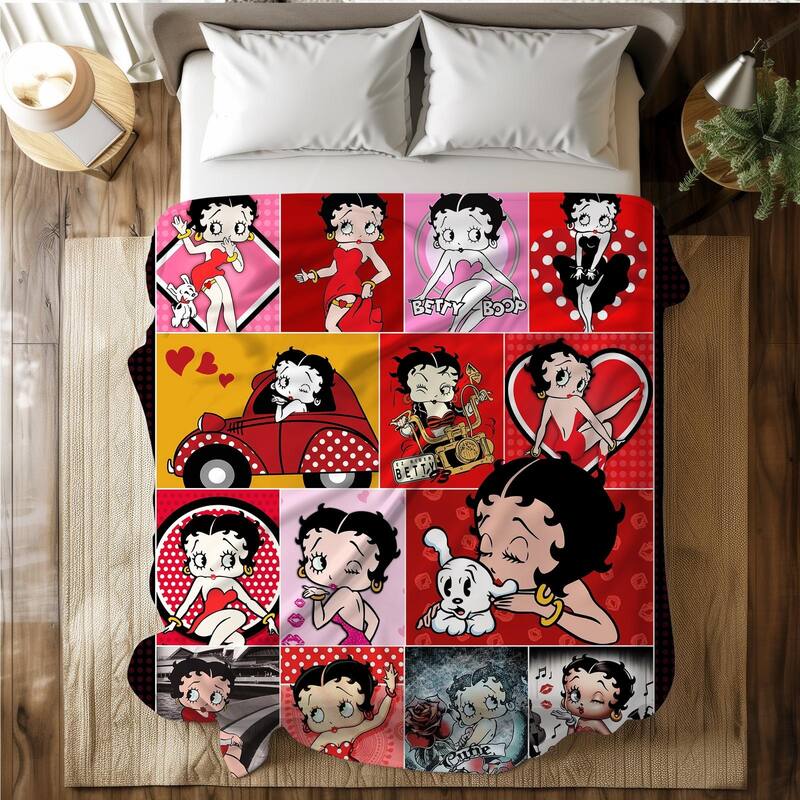 Betty Boop Super Soft Fleece Plush Throw Blanket for Couch Bed Sofa