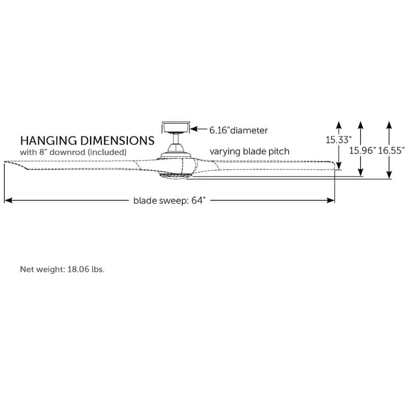 Fanimation Wrap Custom Indoor/Outdoor Ceiling Fan Blades - 44 to 84 inch - Set of 3