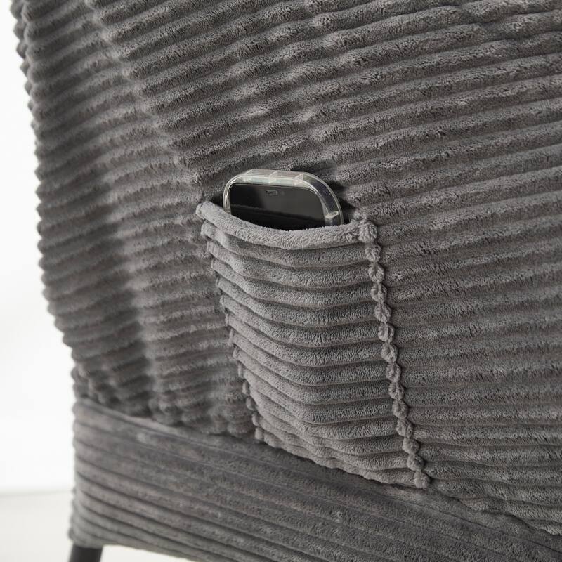 Lazy Chair Accent Chair with Ottoman - Grey