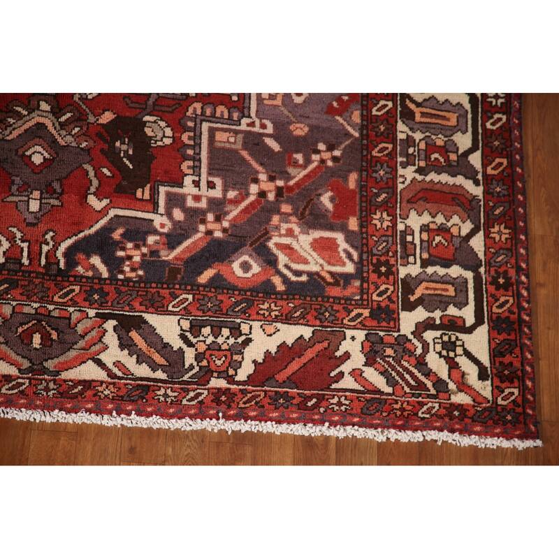 Geometric Bakhtiari Persian Vintage Area Rug Handmade Wool Carpet - 6'8"x 10'6"