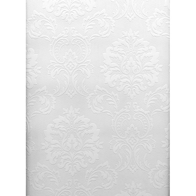 Brewster Plouf Paintable Damask Wallpaper - 20.5in x 396in x 0.025in