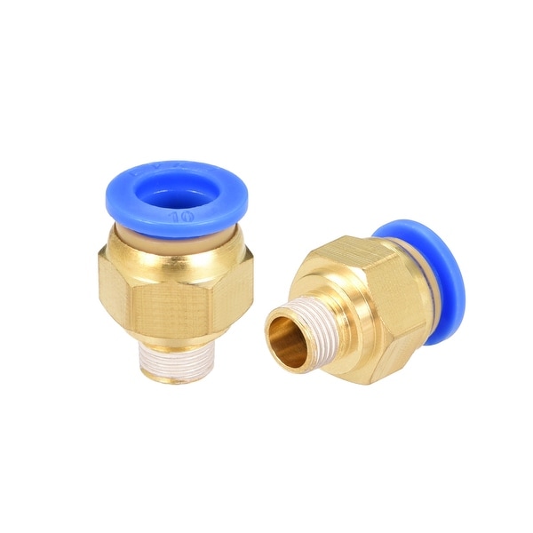 2 Pcs 1/8" G Male Straight Thread 10mm Push In Joint Pneumatic Quick Fittings