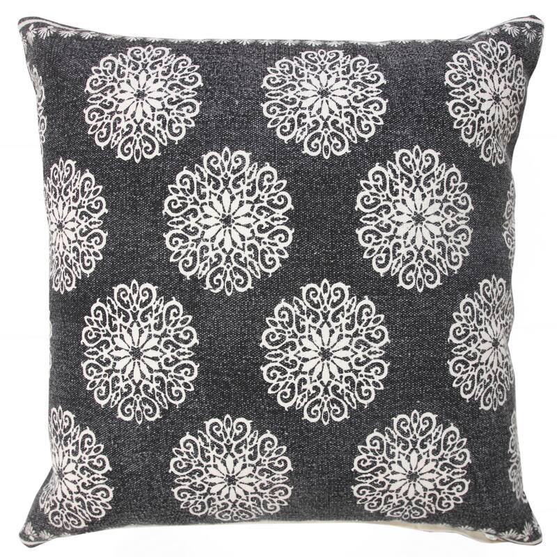 Sevita Traditional Bordered Bohemian Floral Throw Pillow, Single or Set of 2