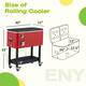 Erommy 80 Quart Rolling Cooler Cart Ice Chest with Shelf and Wheels