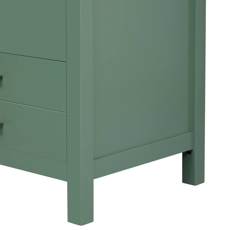 GDFStudio - Arborcrest Modern Bathroom Vanity with Ceramic Sink, Silver Handles & Soft Closing Doors - 24'W