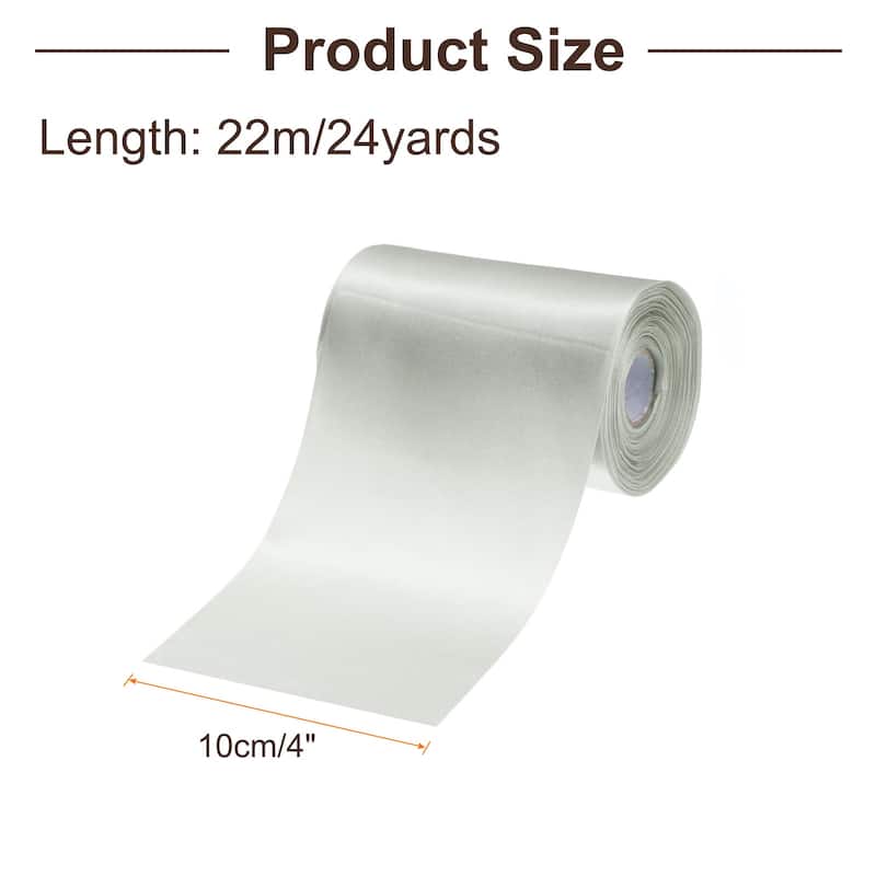 4 Inches x 24 Yards Satin Ribbon for Gift Decoration - Silver