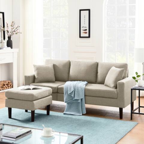 72" Wide Sectional Sofa with Pillows