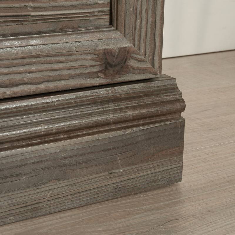 Wood Bookcase with Drawers, Brown - 46.06" W x 16.93" D x 61.30" H