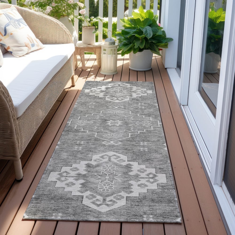 Machine Washable Indoor/ Outdoor Chantille Traditional Boho Rug