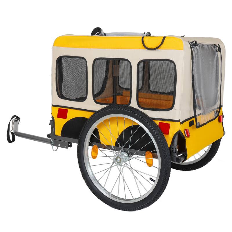 Large Folding Bike Trailer for Dogs, Heavy-Duty Steel Frame, Spacious Design, All-Terrain Cycling, Jogging & Camping Adventure