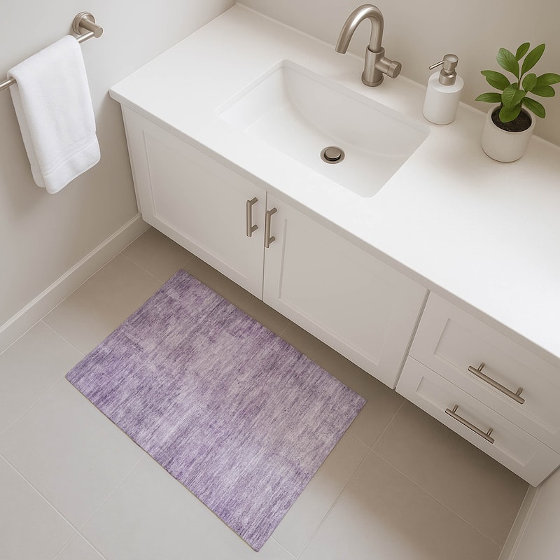 Premium Washable Super Soft Modern Abstract Mayfield Rug - Lavender - 1'8" x 2'6"
