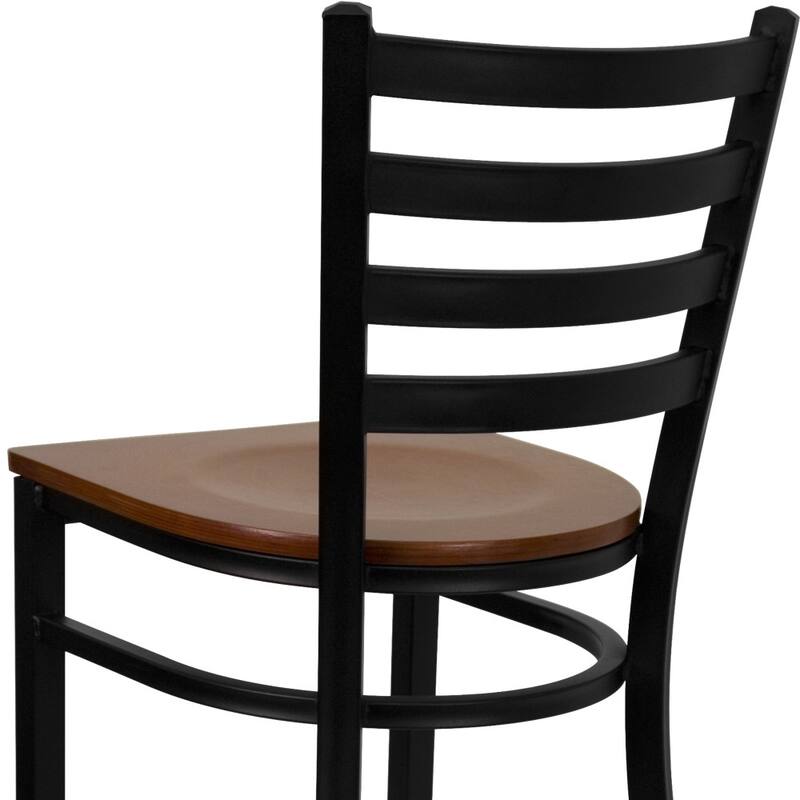 Ladder Back Metal Restaurant Barstool - 17"W x 18"D x 42.25"H - 17"W x 18"D x 42.25"H