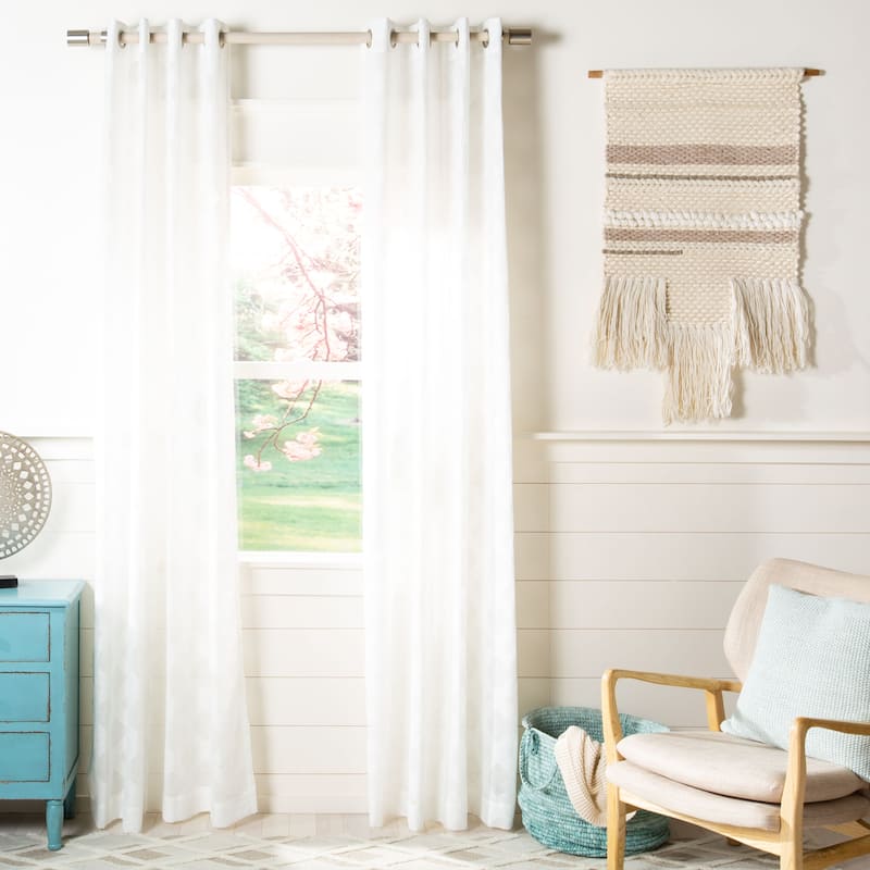 SAFAVIEH Mirtha Sheer Window Curtain Panel - 52Wx84L - White
