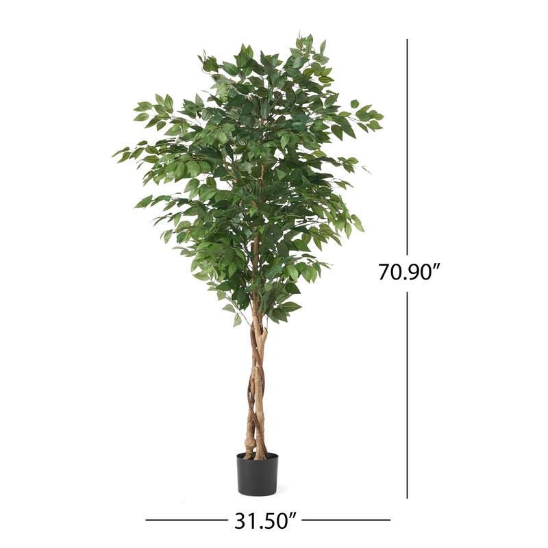 180cm Artificial Ficus Tree in Pot Indoor Outdoor Home Decor - Green