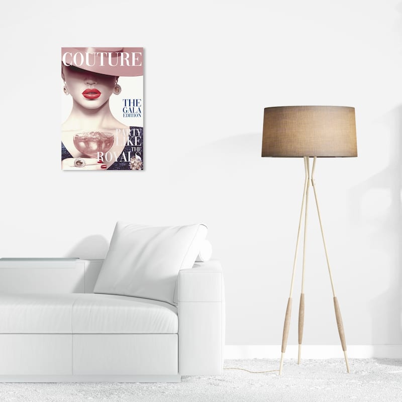 Wynwood Studio Canvas Fashion and Glam Cover Model Couture I Pink and Light Pink Modern & Contemporary Wall Art Canvas Print - 24 x 16