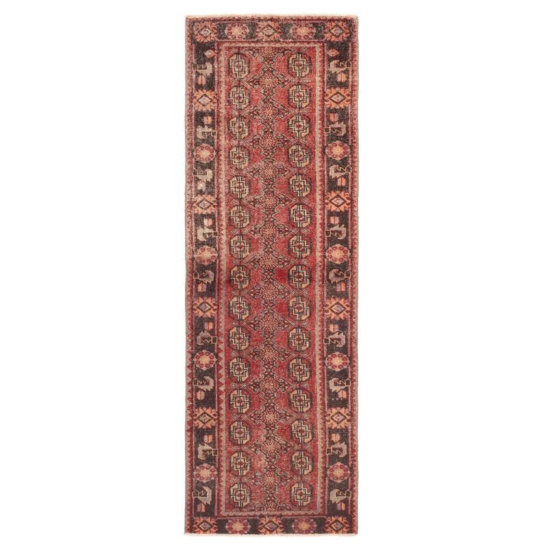 ECARPETGALLERY Hand-knotted Andelz Red Wool Rug - 3'0 x 9'9
