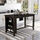preview thumbnail 1 of 2, Furniture of America Blye Rustic Grey 60-inch Solid Wood Counter Table
