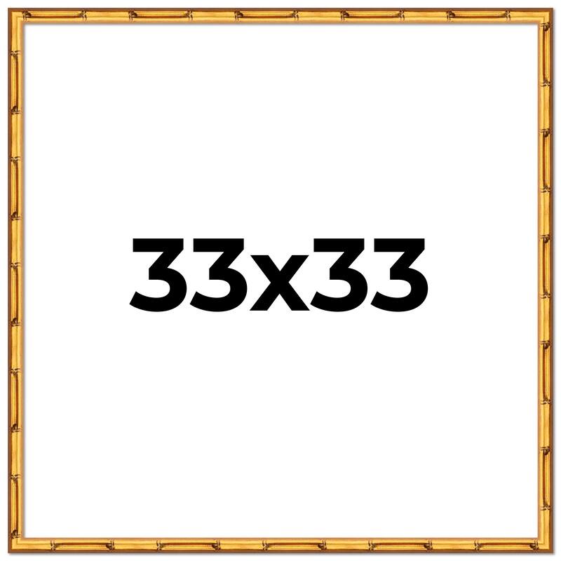33x33 Frame Gold Bamboo Picture Frame - Modern Photo Frame Includes UV