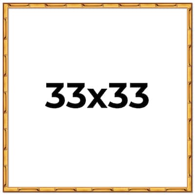 33x33 Frame Gold Bamboo Picture Frame - Modern Photo Frame Includes UV